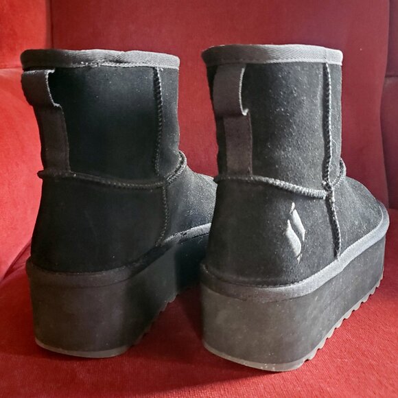 Skechers Keepsakes Stacked Women's Platform Suede Pull-on Boots, Size 7, Black - Picture 4 of 15